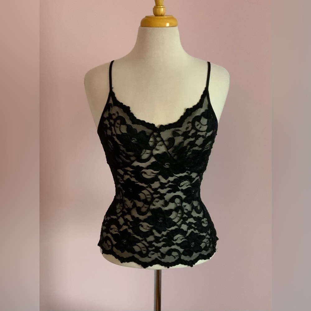 Black Lace Camisole Top